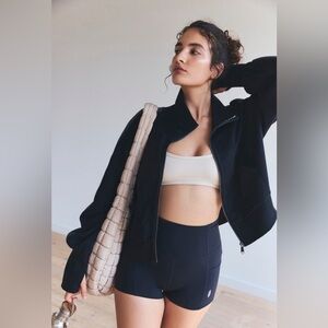 FP Movement Black High Jump Oversize Terry Zip-Up Track Jacket XS